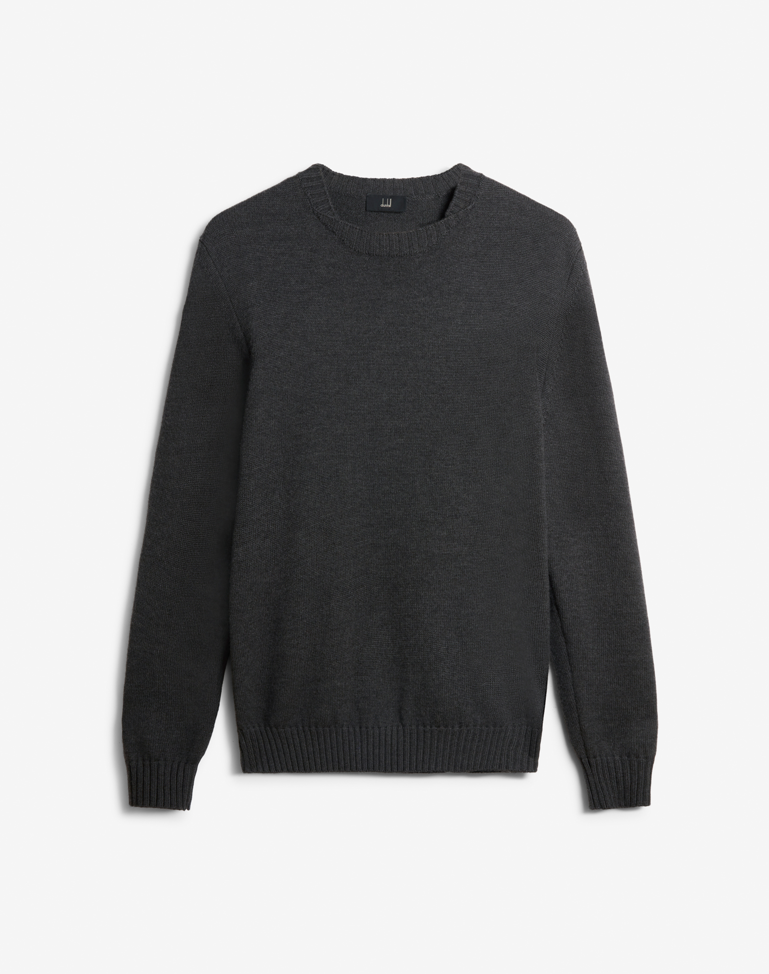 Shop Dunhill Merino Virgin Wool Crew Neck Jumper In Grey