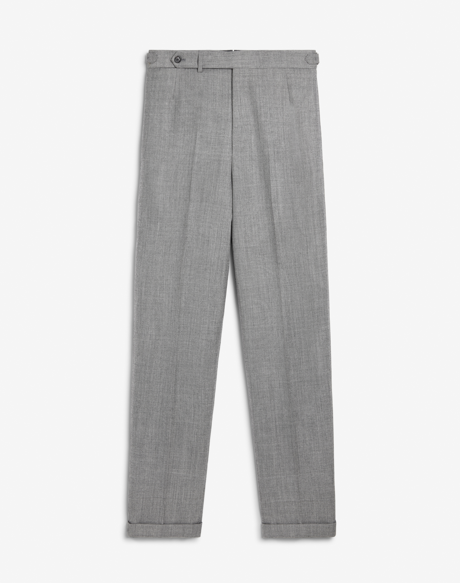 DUNHILL WOOL SHARKSKIN FLAT FRONT TROUSER